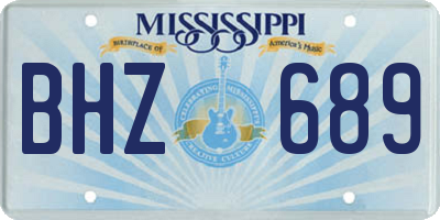 MS license plate BHZ689