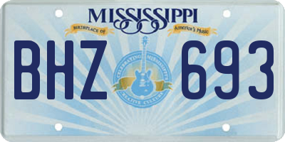 MS license plate BHZ693