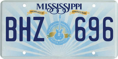 MS license plate BHZ696