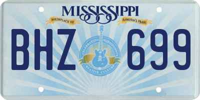 MS license plate BHZ699