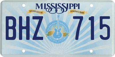 MS license plate BHZ715