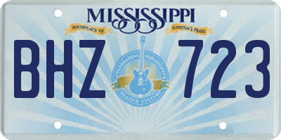 MS license plate BHZ723