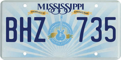 MS license plate BHZ735