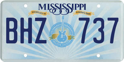 MS license plate BHZ737