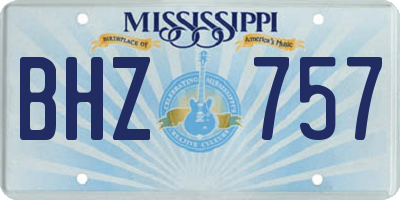 MS license plate BHZ757