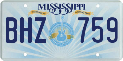 MS license plate BHZ759