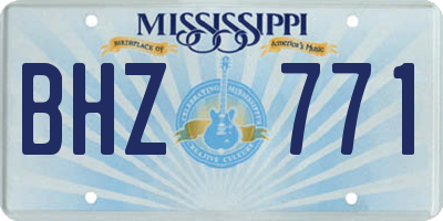 MS license plate BHZ771