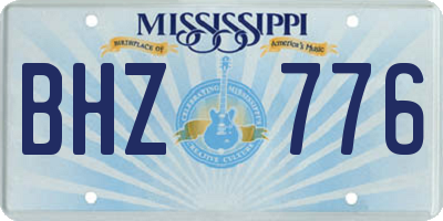 MS license plate BHZ776