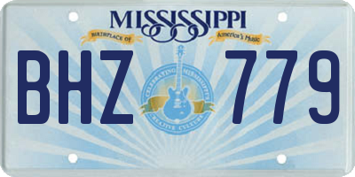 MS license plate BHZ779