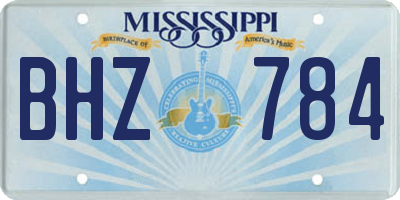 MS license plate BHZ784