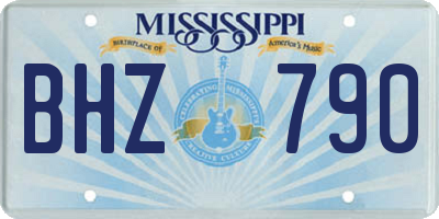 MS license plate BHZ790