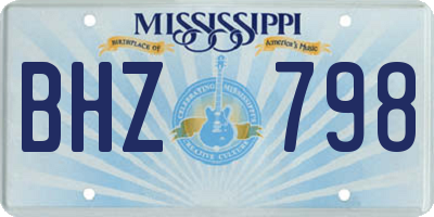 MS license plate BHZ798