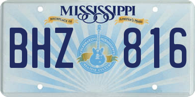 MS license plate BHZ816