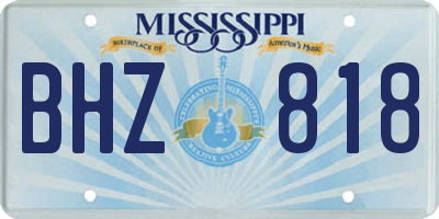 MS license plate BHZ818