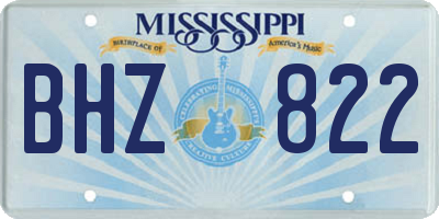MS license plate BHZ822