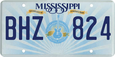 MS license plate BHZ824