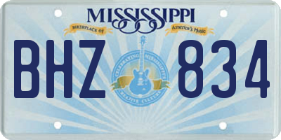 MS license plate BHZ834