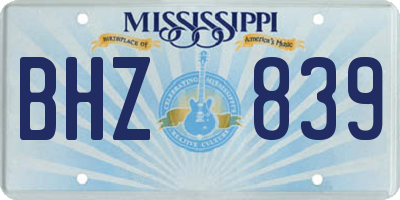 MS license plate BHZ839