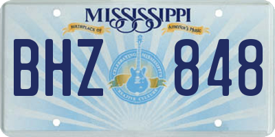MS license plate BHZ848