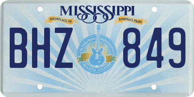 MS license plate BHZ849