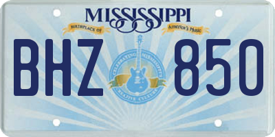 MS license plate BHZ850