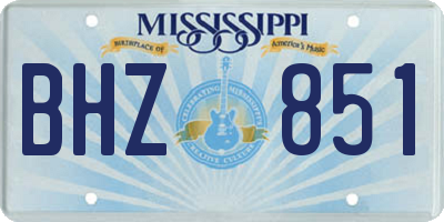 MS license plate BHZ851