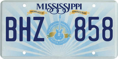 MS license plate BHZ858