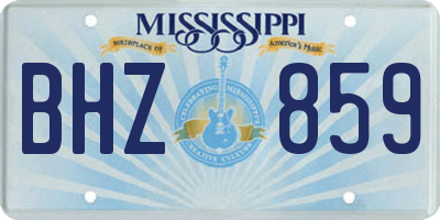 MS license plate BHZ859