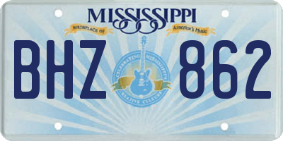 MS license plate BHZ862