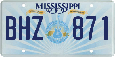 MS license plate BHZ871