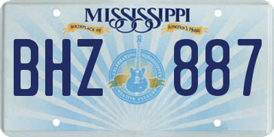 MS license plate BHZ887