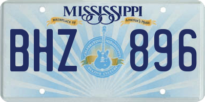 MS license plate BHZ896