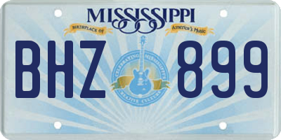 MS license plate BHZ899