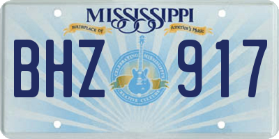 MS license plate BHZ917