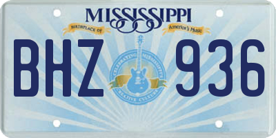 MS license plate BHZ936
