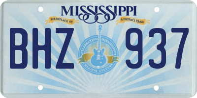 MS license plate BHZ937