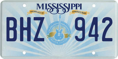 MS license plate BHZ942
