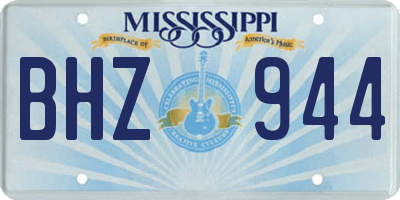 MS license plate BHZ944