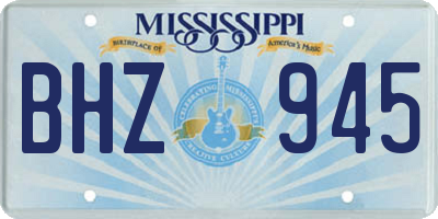 MS license plate BHZ945