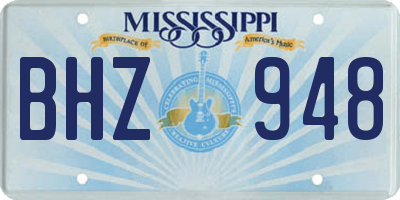 MS license plate BHZ948