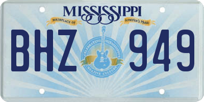 MS license plate BHZ949