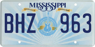 MS license plate BHZ963