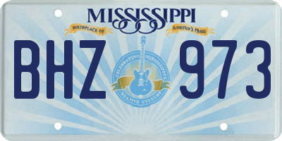 MS license plate BHZ973