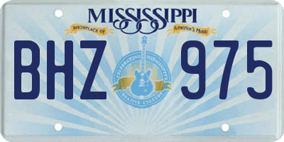 MS license plate BHZ975