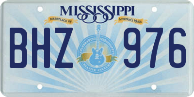 MS license plate BHZ976
