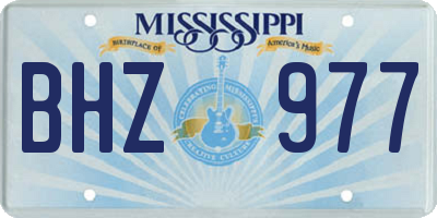 MS license plate BHZ977