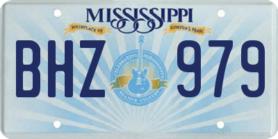 MS license plate BHZ979