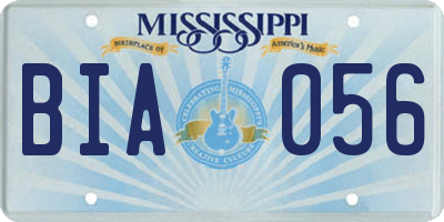 MS license plate BIA056
