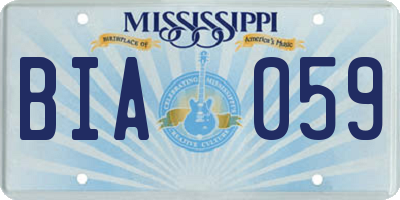 MS license plate BIA059