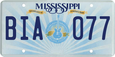 MS license plate BIA077